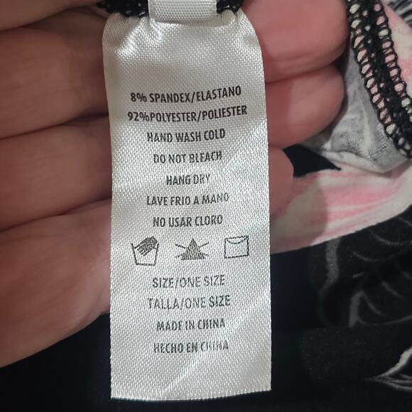 Leggings Depot Ultra Soft High Waist Fashion Legging Pink Flowers Butterflies OS - Picture 5 of 5